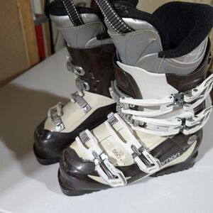 Salomon Black and Cream Ski Boots